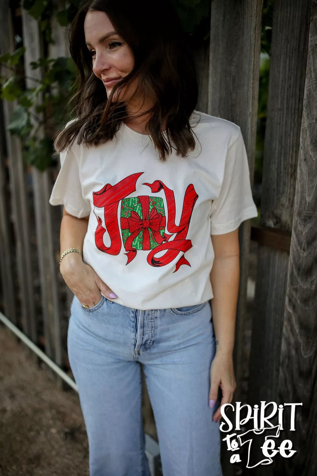 Joy Ribbon - Christmas Tee