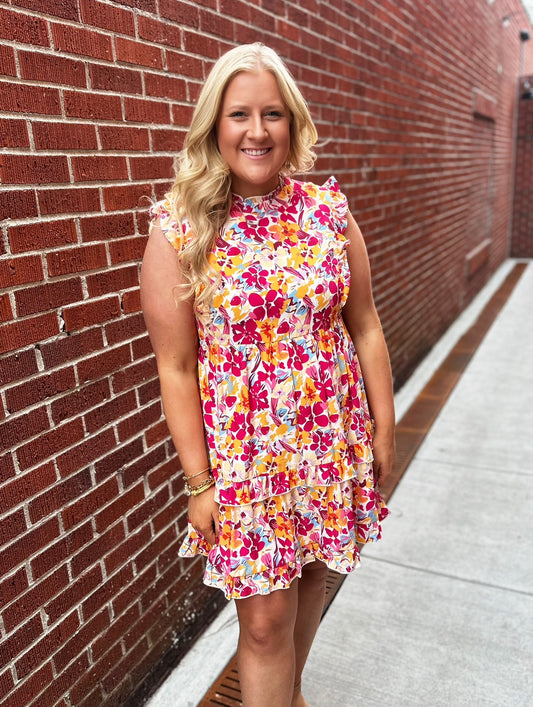 Orange Floral Dress March.