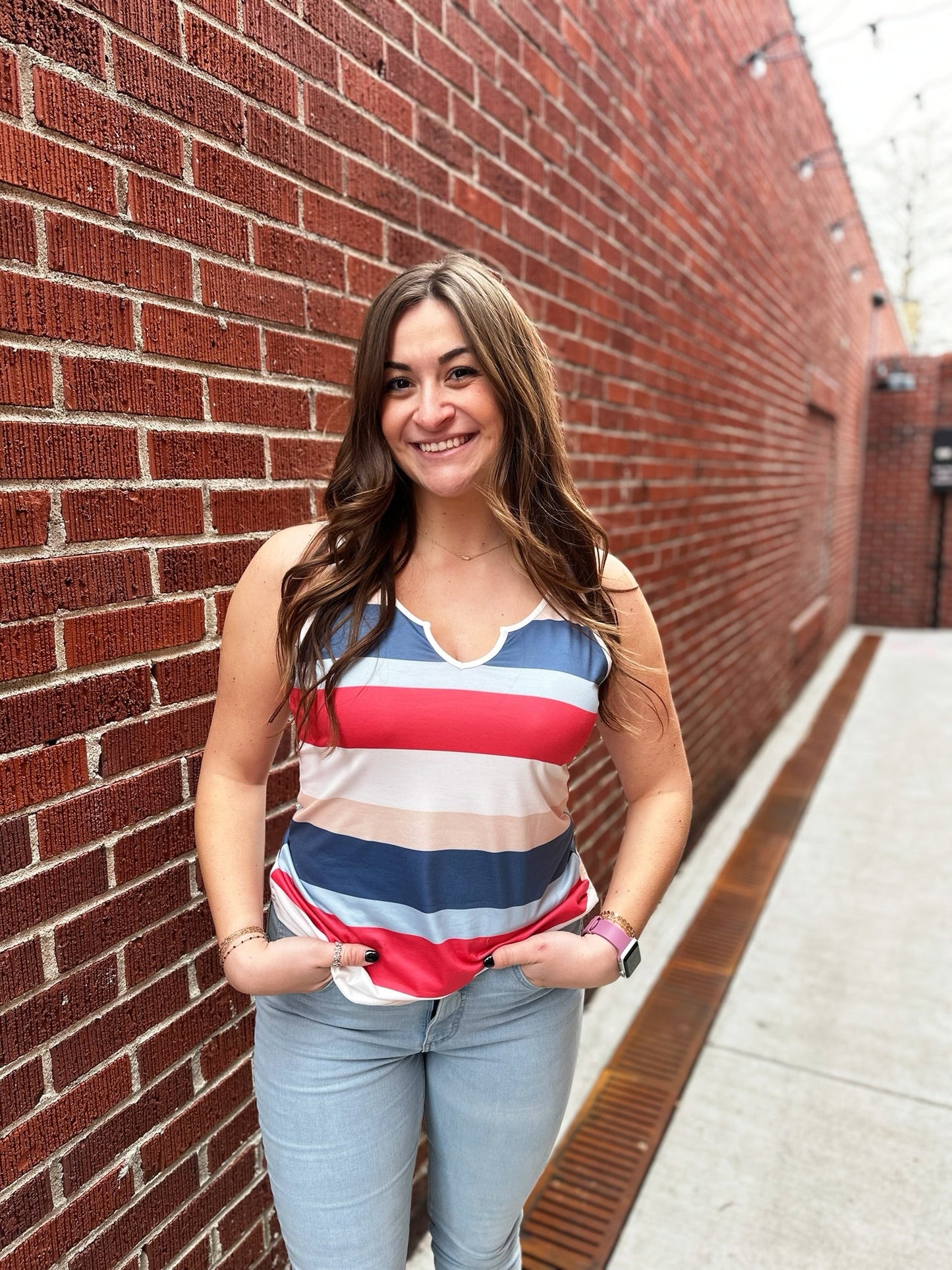 Stripped Colorblock Tank March.