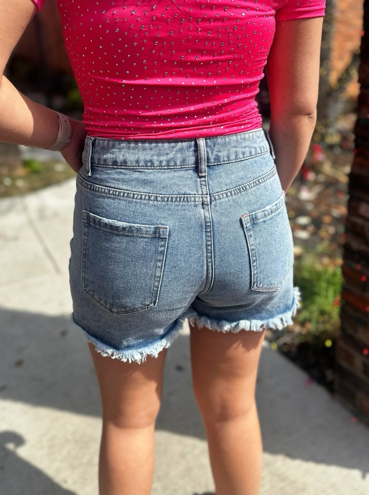 Crossover Denim Shorts Feb.