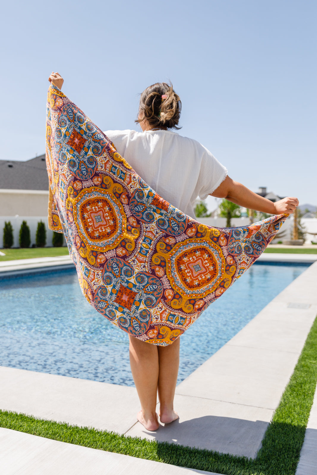 Luxury Beach Towel in Boho Medallions