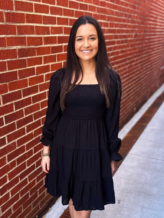 Black Smocked Dress Feb.