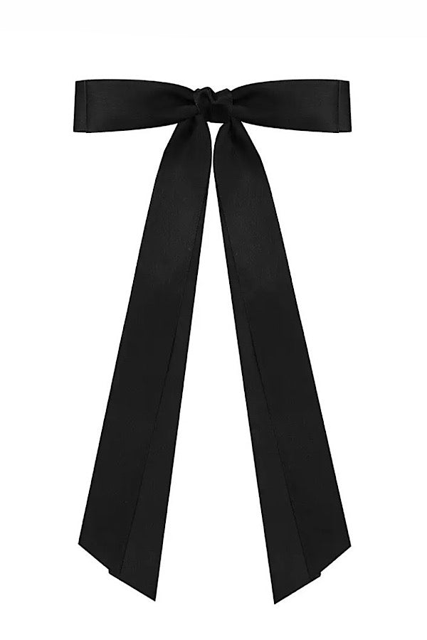 Take a Bow Black Satin Hair Bow