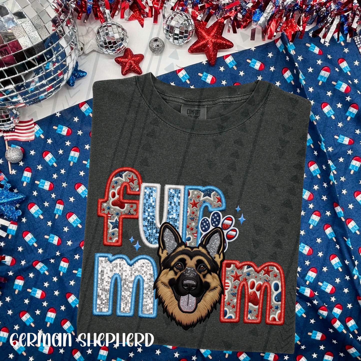 Patriotic Fur Mom Tees