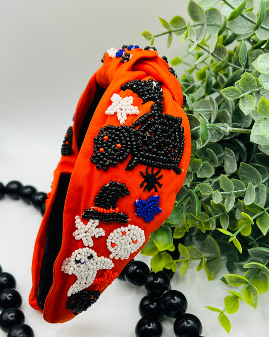 Halloween Collage Beaded Headband