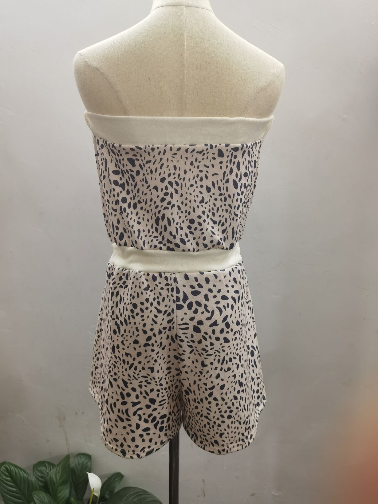 RTS: The Holly Strapless Leopard Romper-