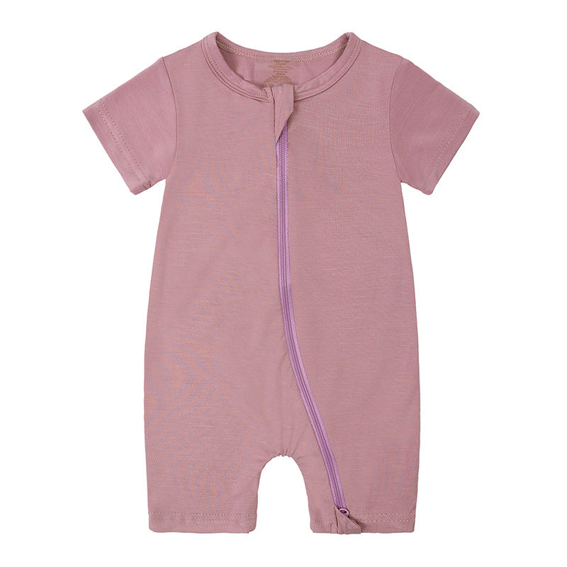 RTS: Bamboo Fiber Baby Short Sleeve Romper