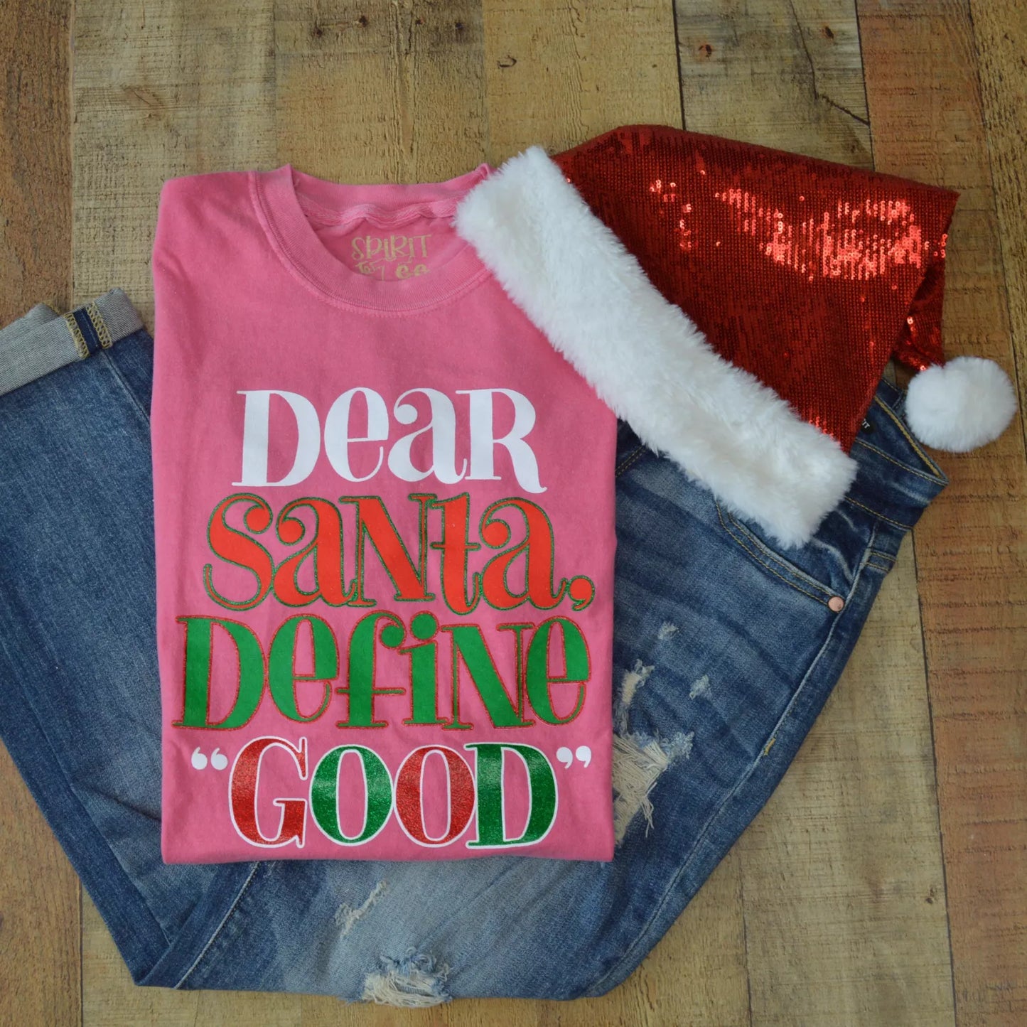 Dear Santa Define Good - Comfort Colors Christmas Tee