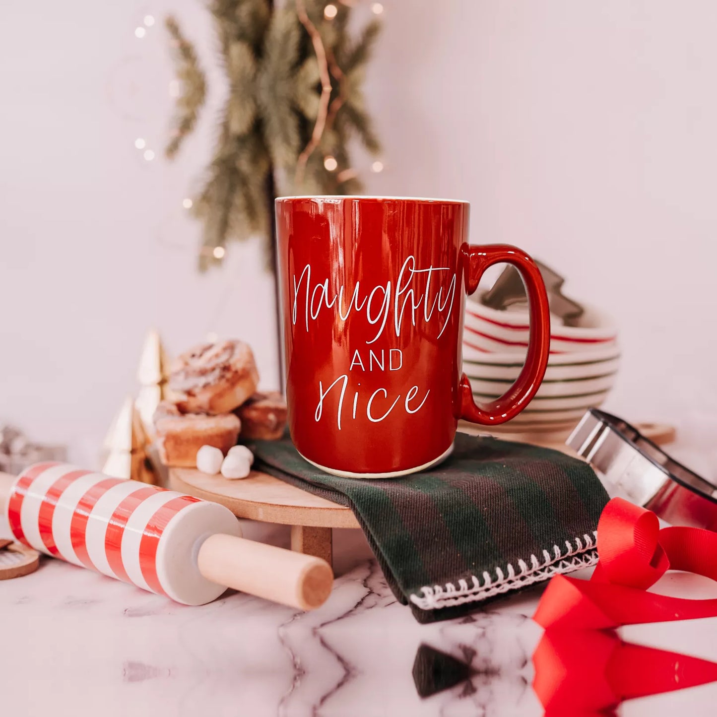 Funny Christmas Coffee Mugs Red & Green Ceramic Holiday Cups