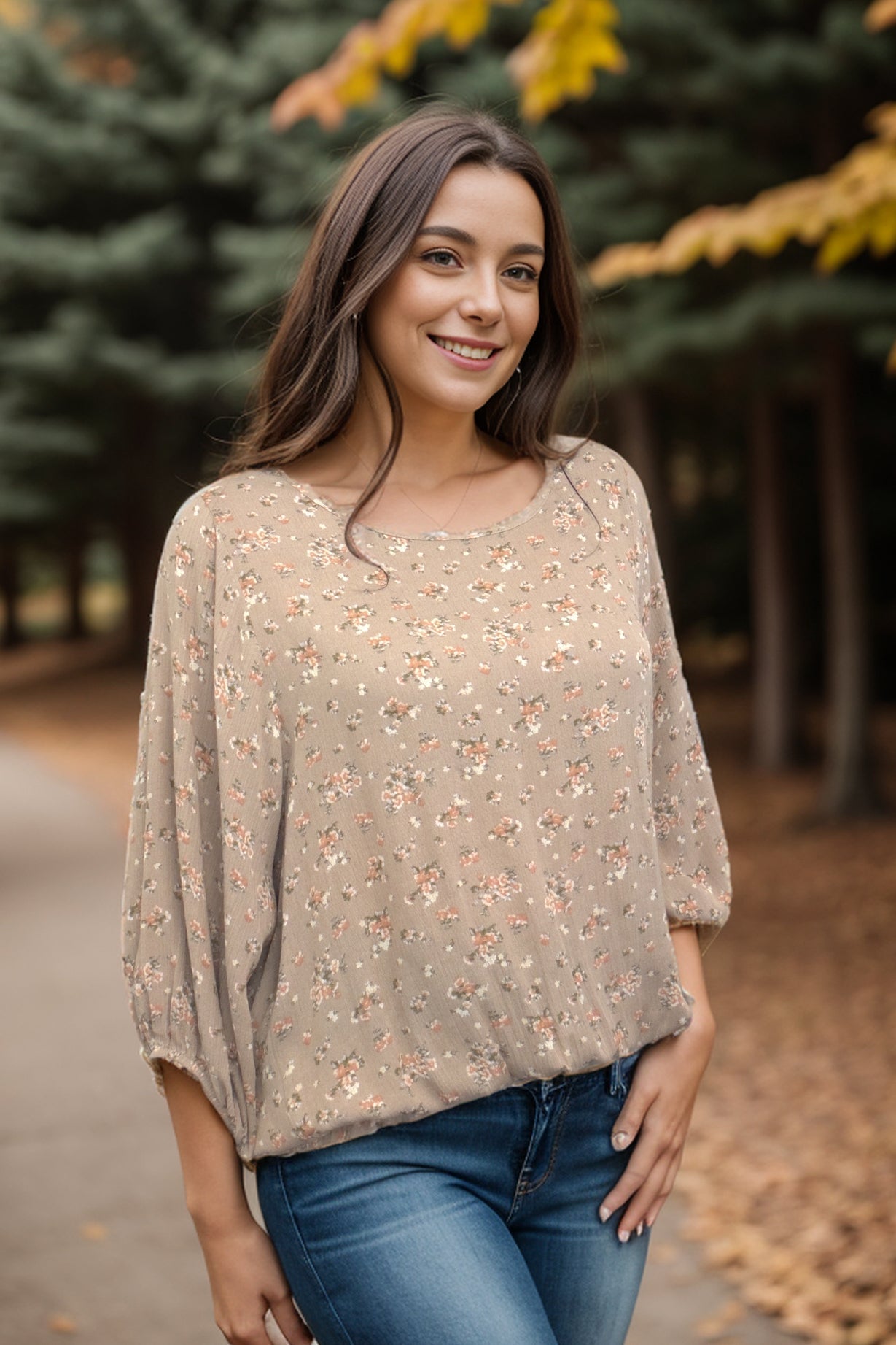 Sahara Floral 3/4 Sleeve