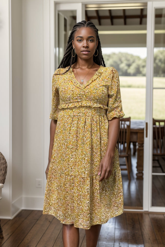 Spring Yellow - Midi Dress