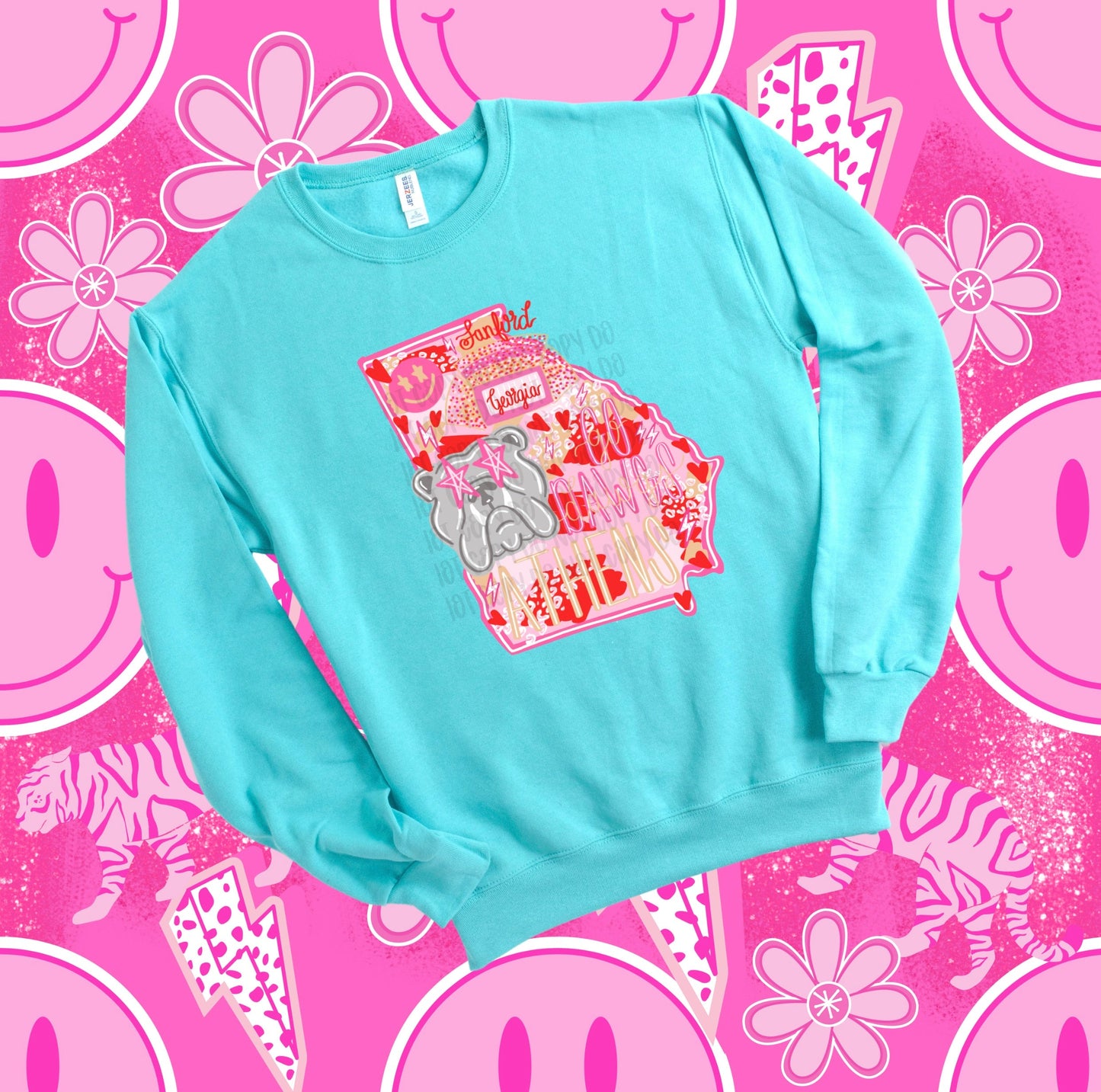 Preppy State Sweatshirt - Turquoise