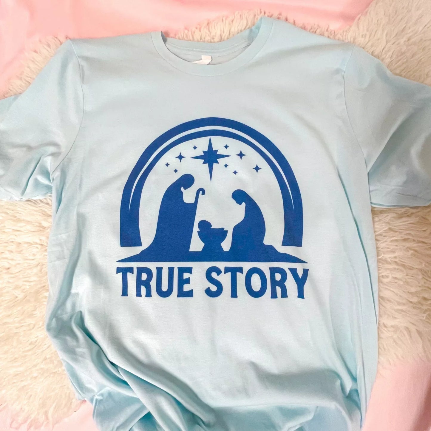 Christmas Themed - True Story - Women's Light Blue Tshirt