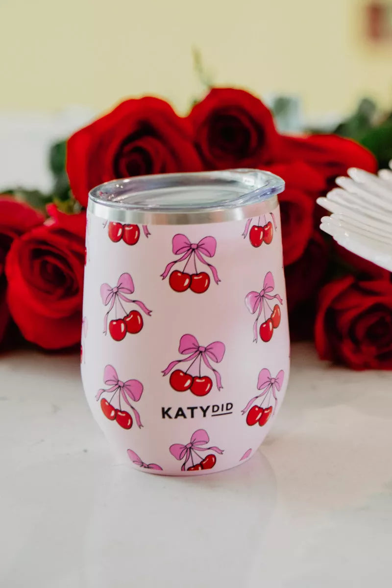 Cherry Bow Stainless Steel Wine Tumbler