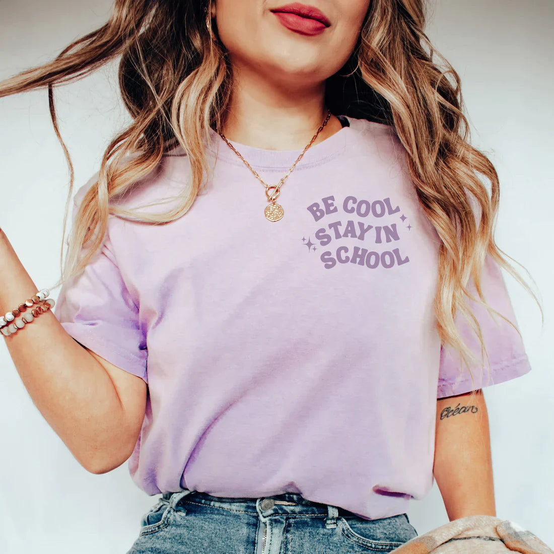 Be Cool Stay in School Graphic Tee - Womens