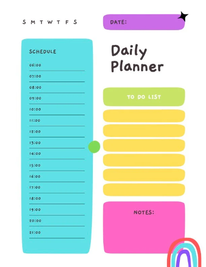 Brightly Colored Planner