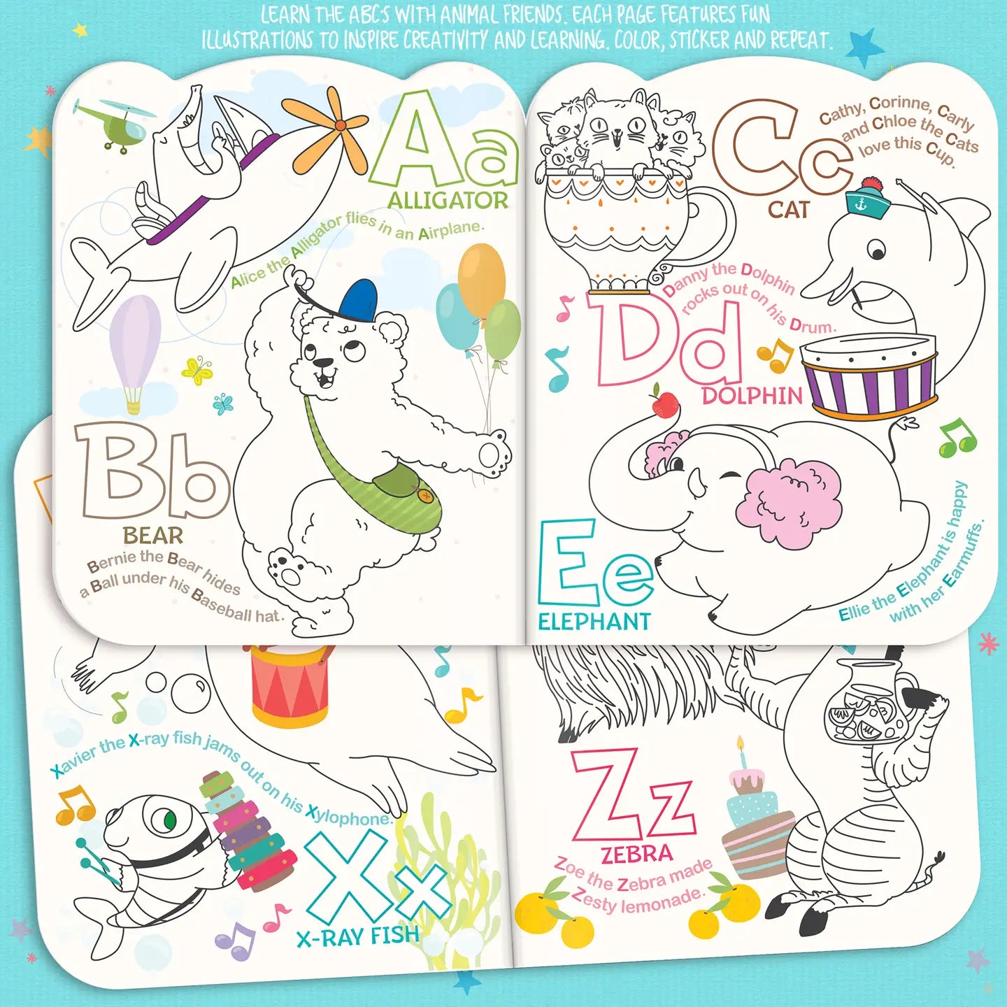 Glitter Abc Dry Erase Coloring Book & Crayon Gift Set