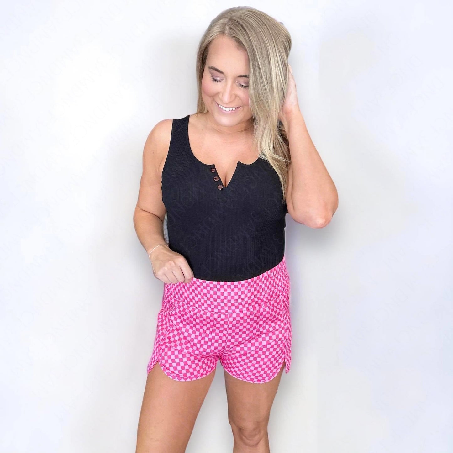 RTS: One Hot Momma Leopard and Checker Shorts