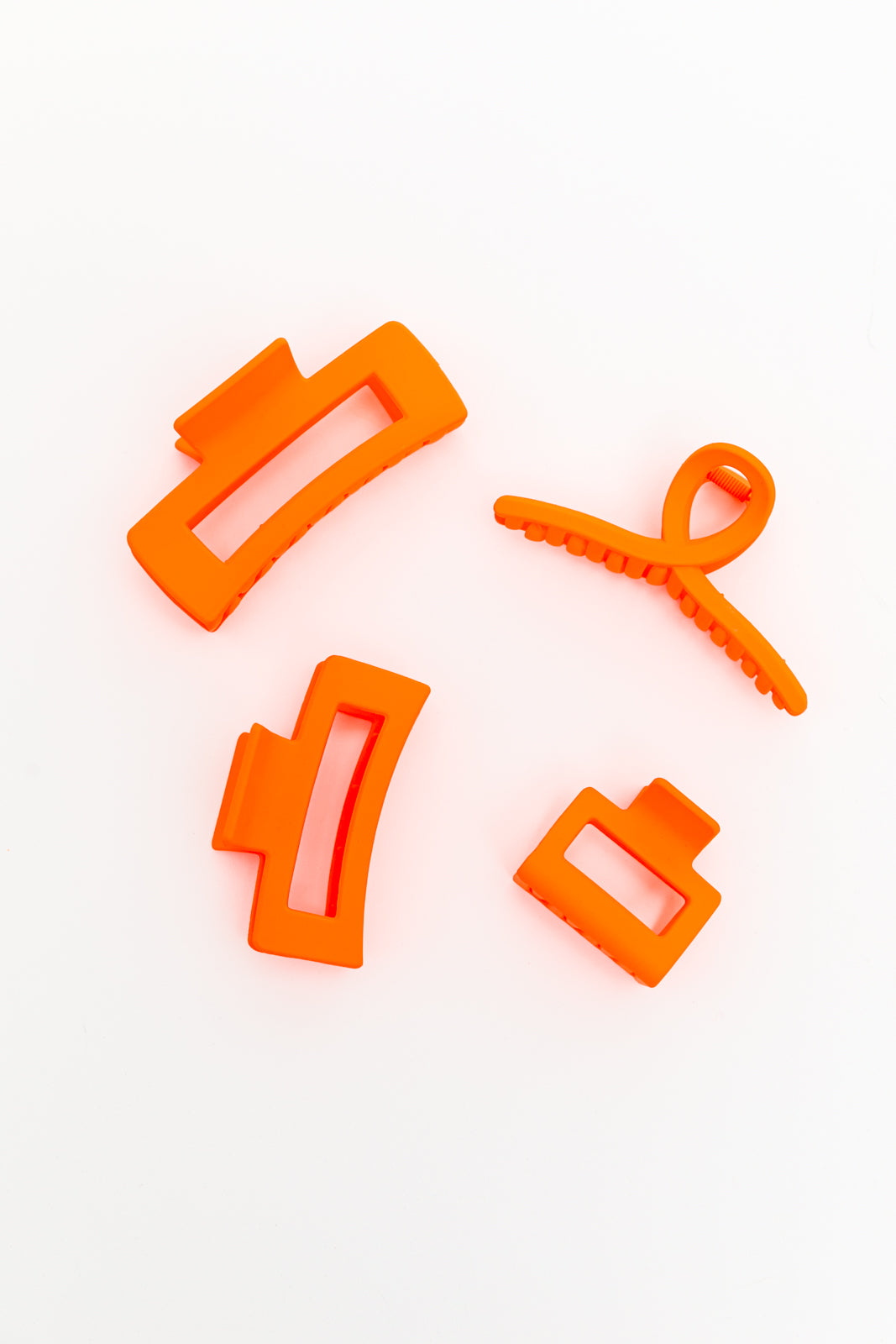 Claw Clip Set of 4 in Orange - OS - Womens