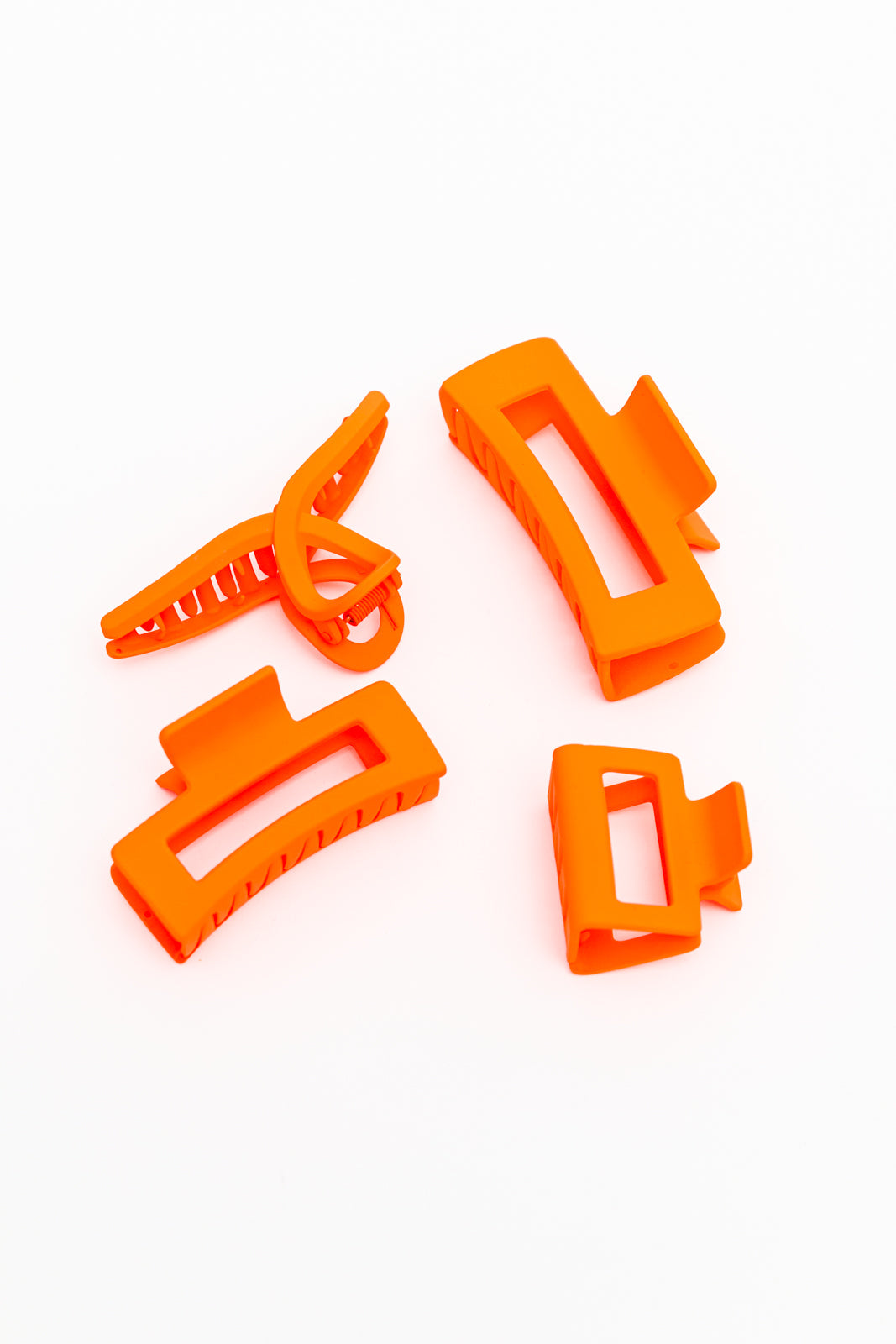 Claw Clip Set of 4 in Orange - OS - Womens