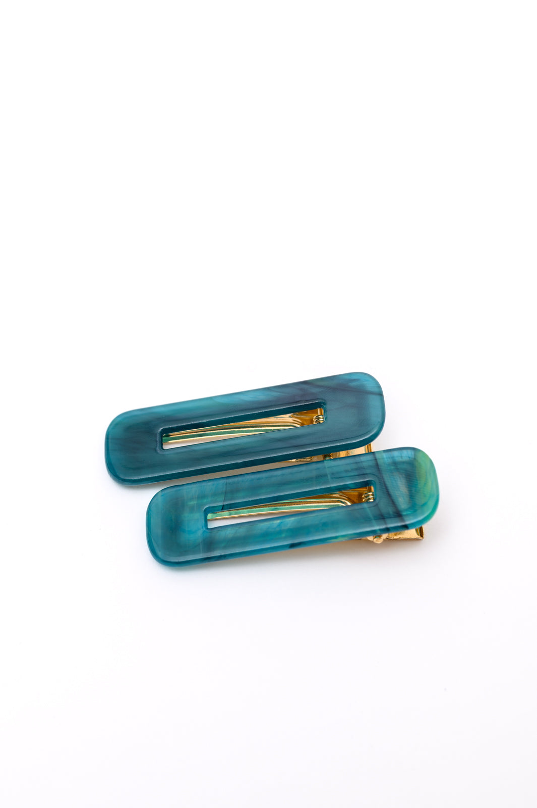 Double Trouble 2 Pack Hair Clip in Sea Blue - OS - Womens