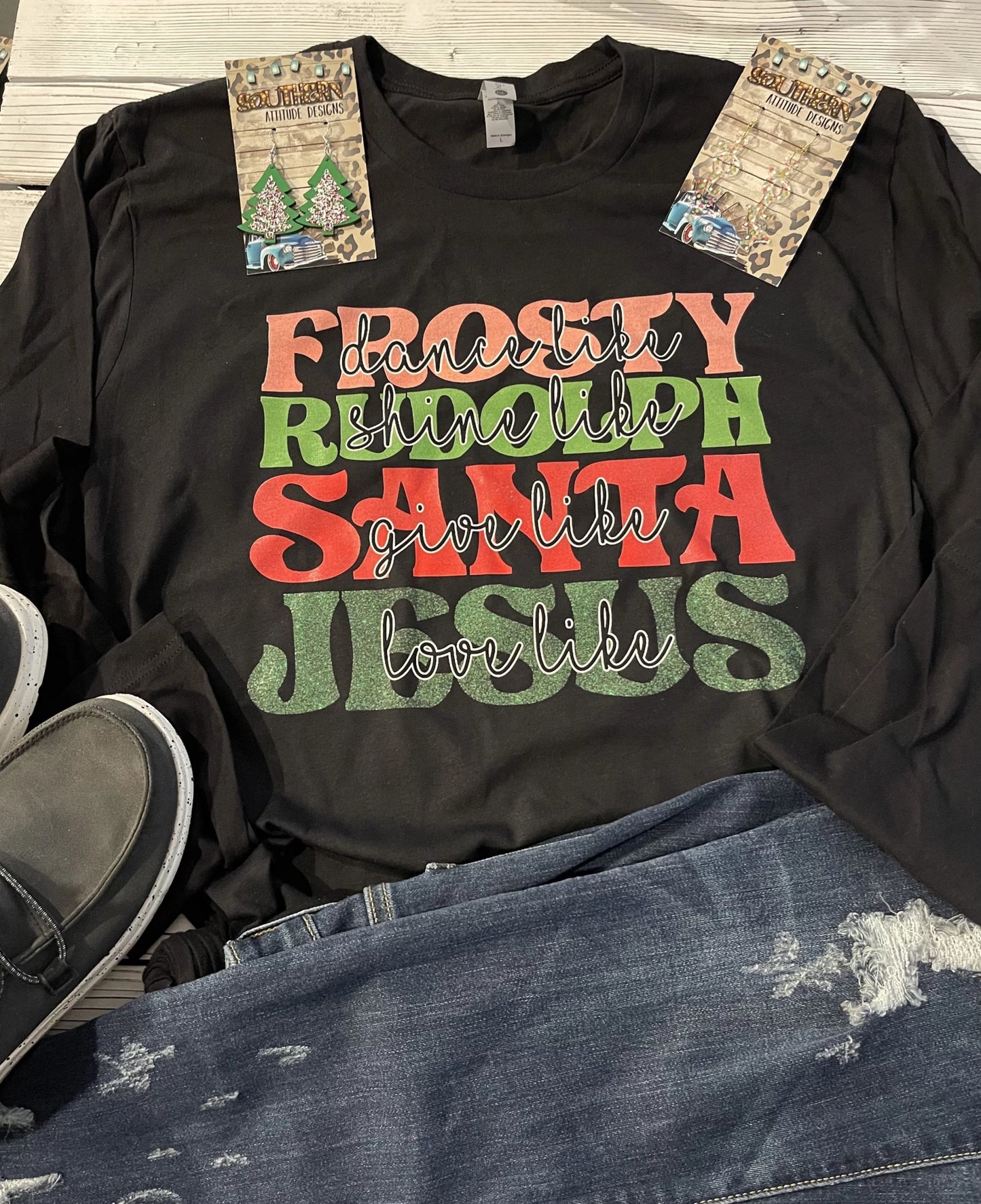 Southern Attitude Long Sleeve Christmas Graphic Tees