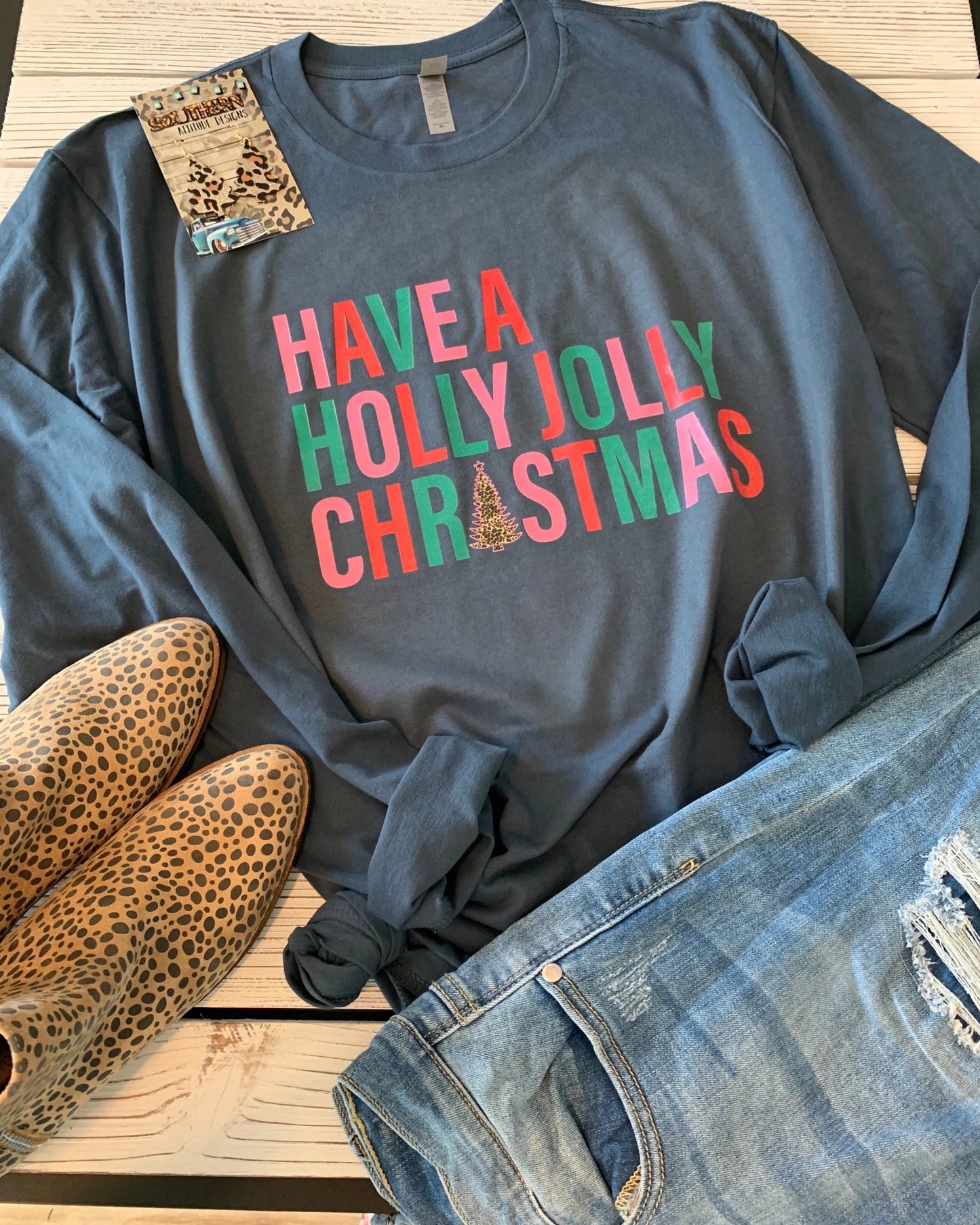 Southern Attitude Long Sleeve Christmas Graphic Tees