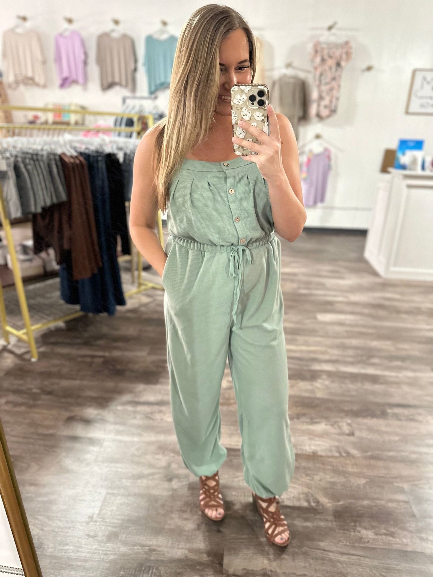 RTS: The Donna Waffle Knit Jumpsuit