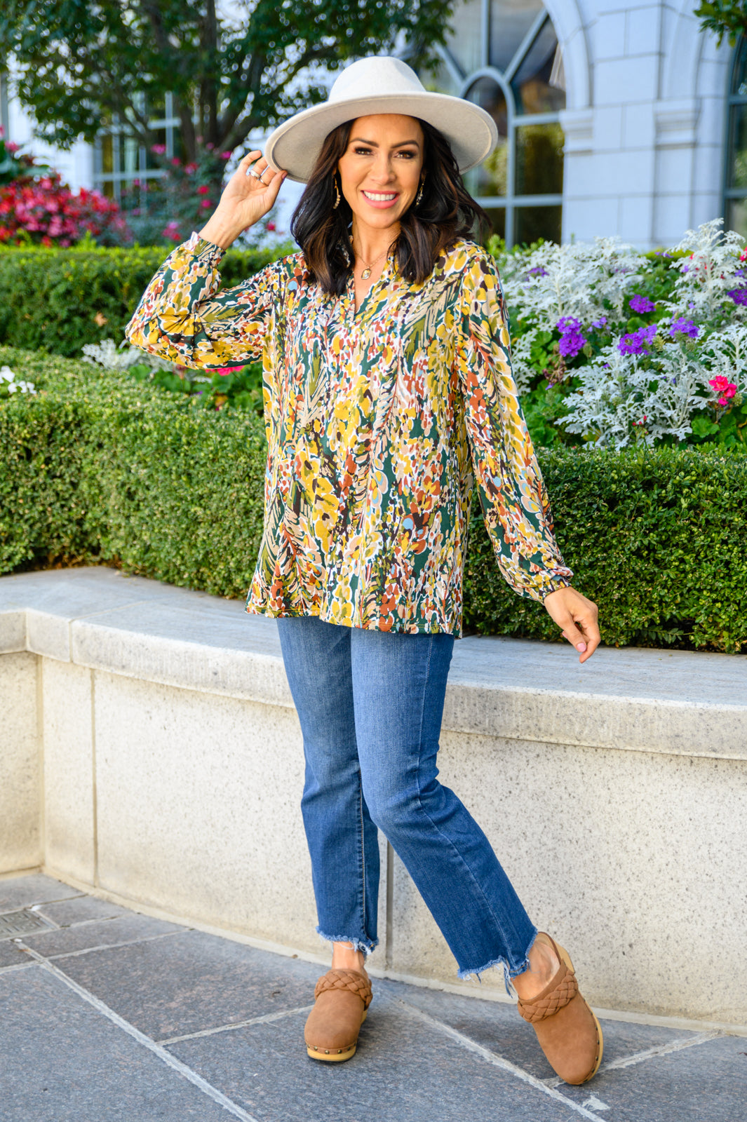 Lilly Ann Floral Print Blouse - Womens