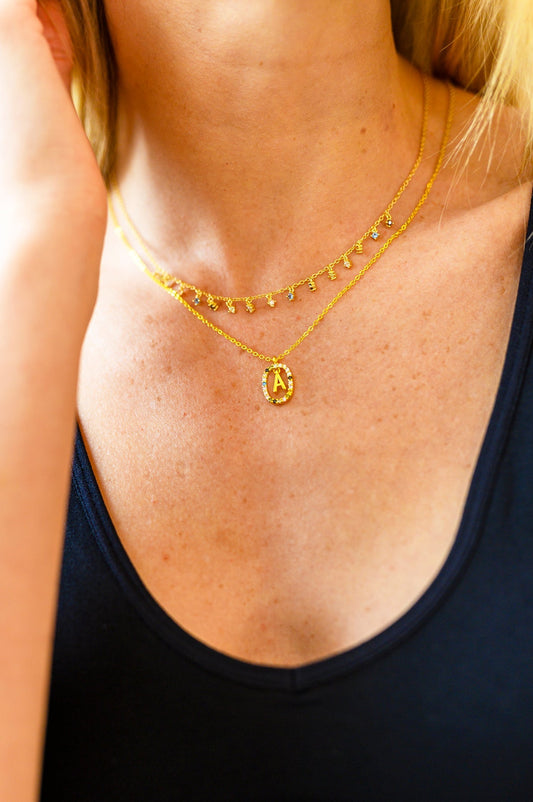 Mi Amor Gold Dipped Initial Necklace - Womens