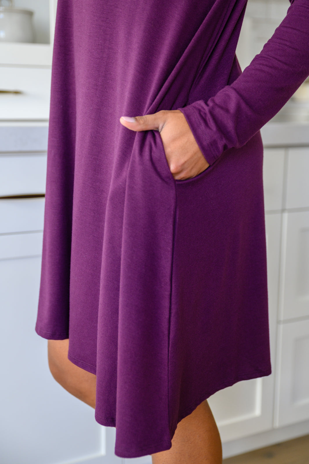 Most Reliable Long Sleeve Knit Dress In Plum - Womens