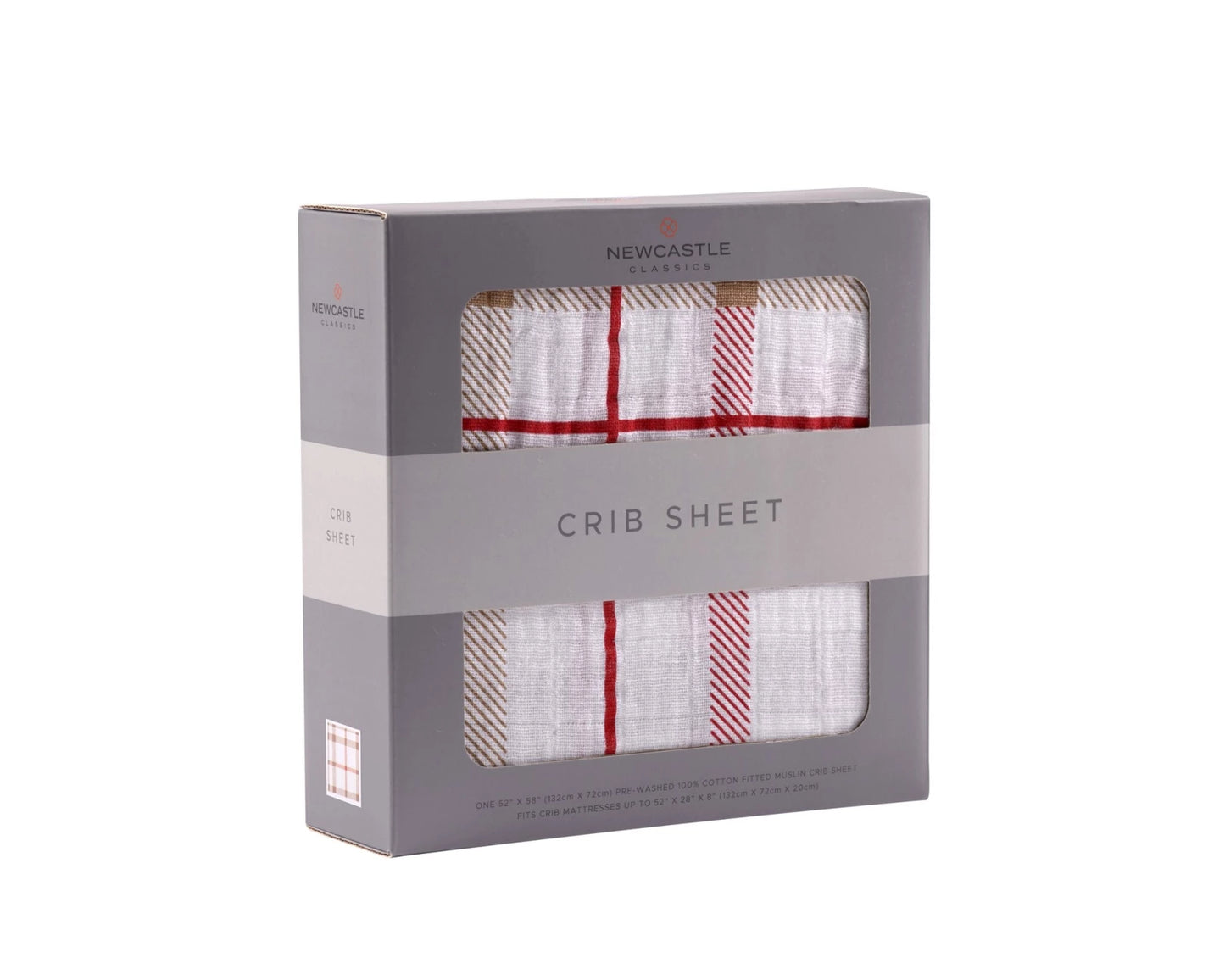 Plaid Cotton Muslin Crib Sheet