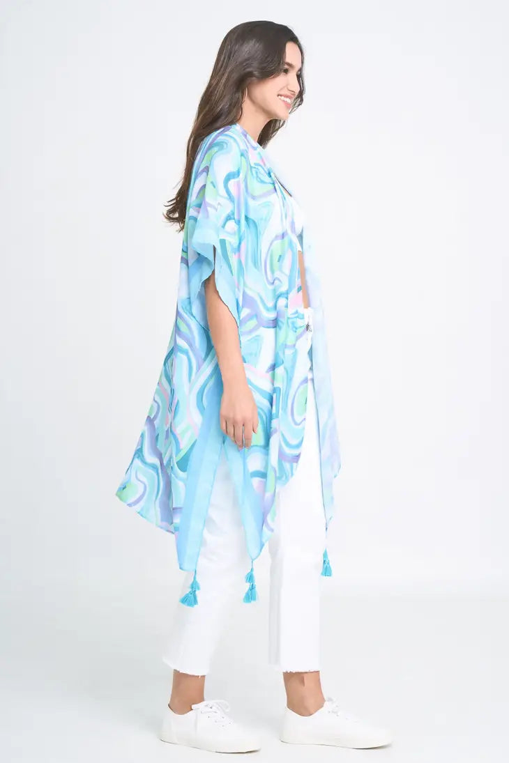 Pastel Swirl Kimono - OS - Womens