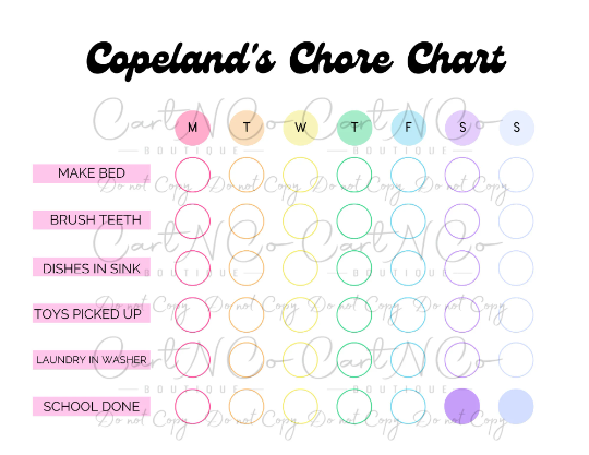 Personalized Chore Charts - Digital