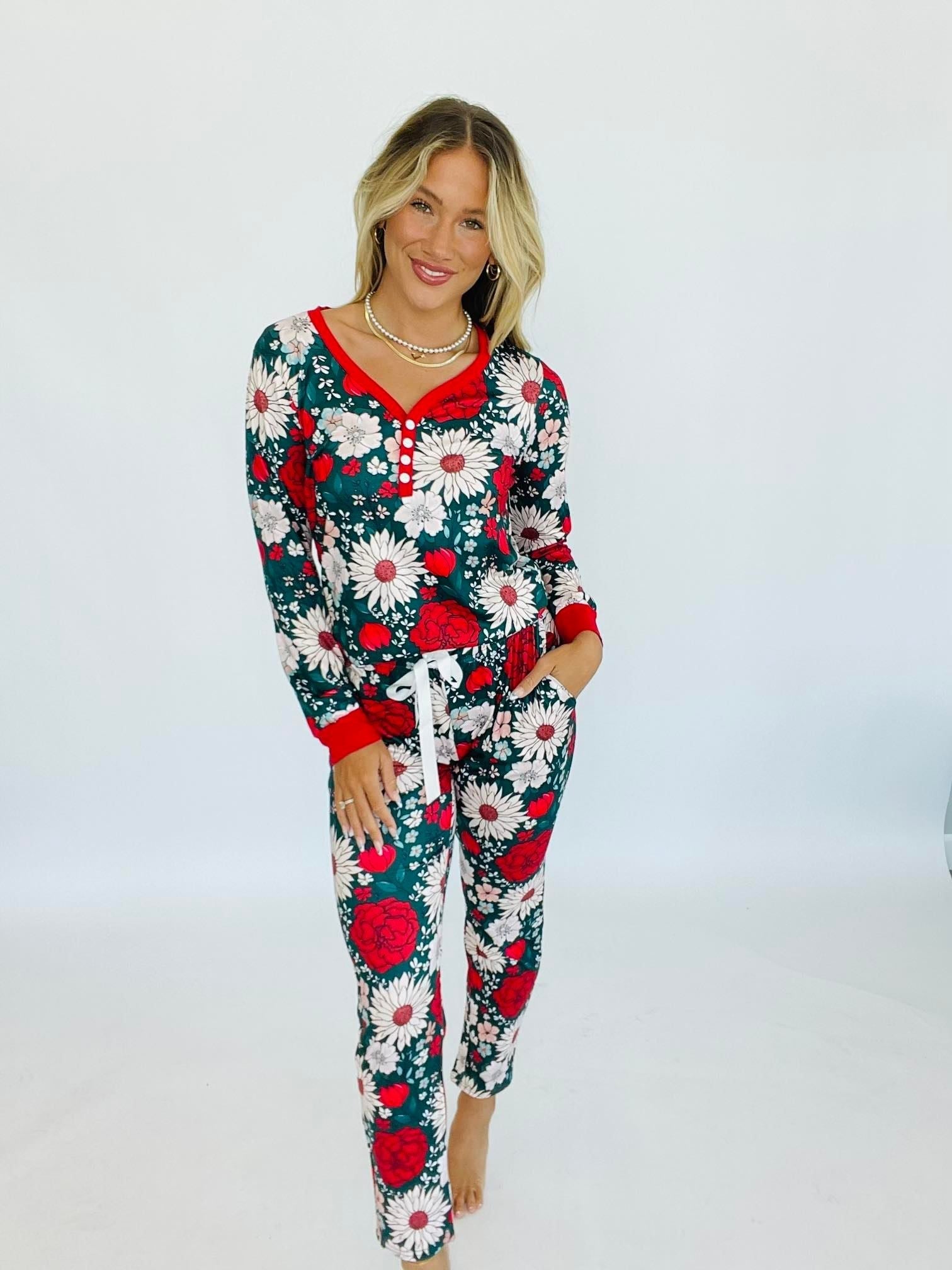 PREORDER: Long Sleeve Holiday Pajamas In Assorted Prints -