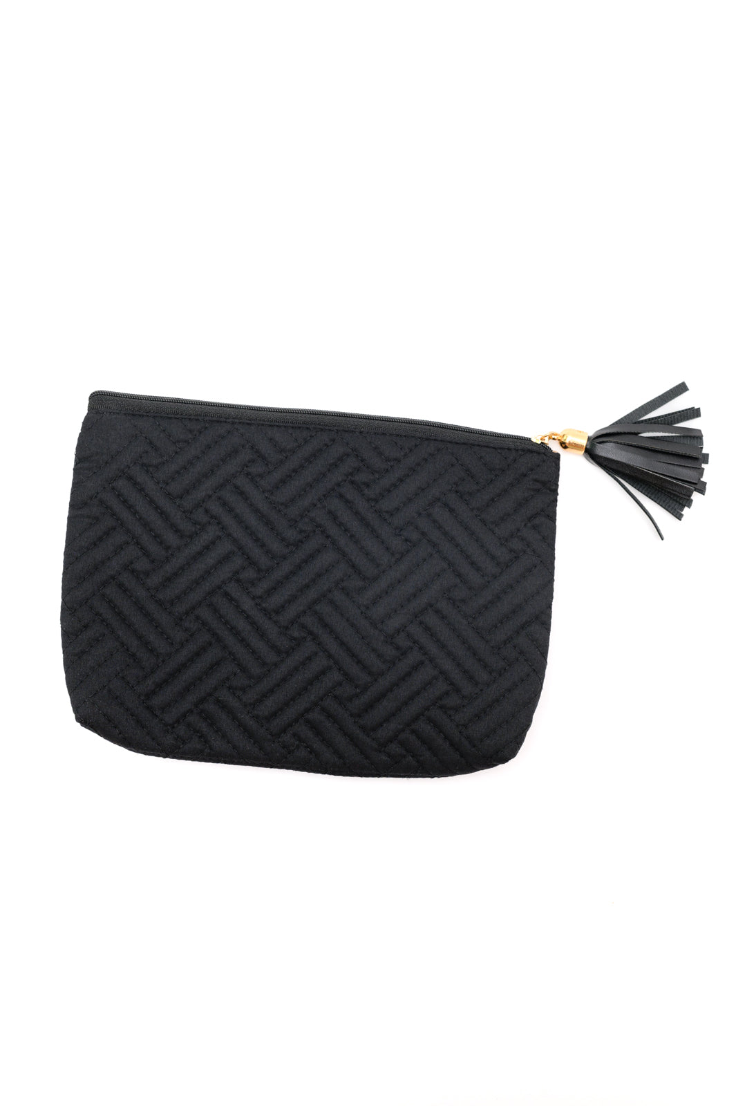 Quilted Travel Zip Pouch in Black - OS - Womens
