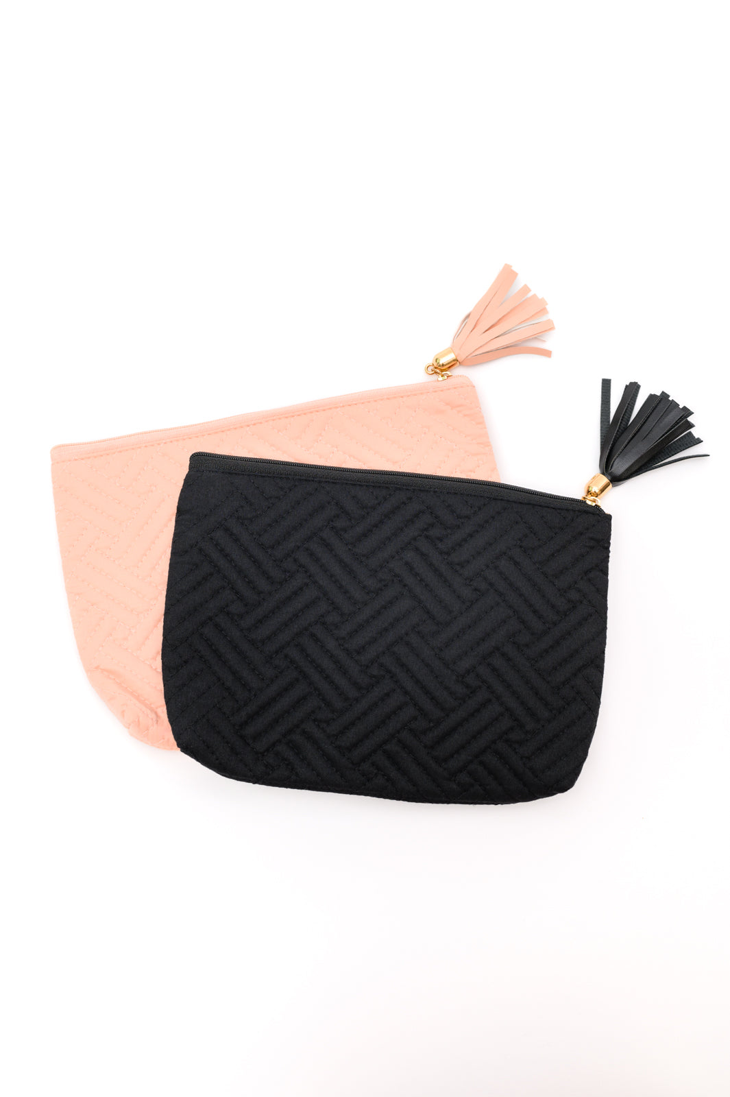 Quilted Travel Zip Pouch in Black - OS - Womens