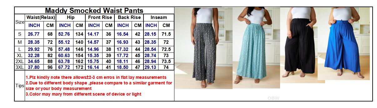 Smocked Waist Pants in Assorted Prints - Womens