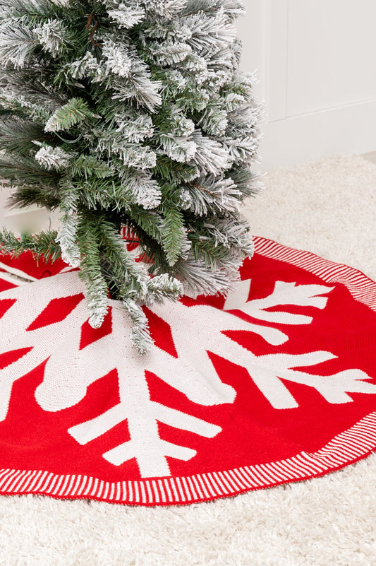 Snowflake Knit Tree Skirt - OS - Womens