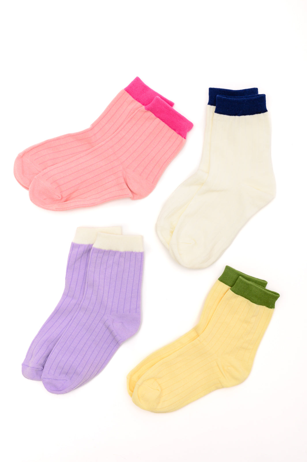 Sweet Socks Set of 4 Color Block Socks - OS - Womens