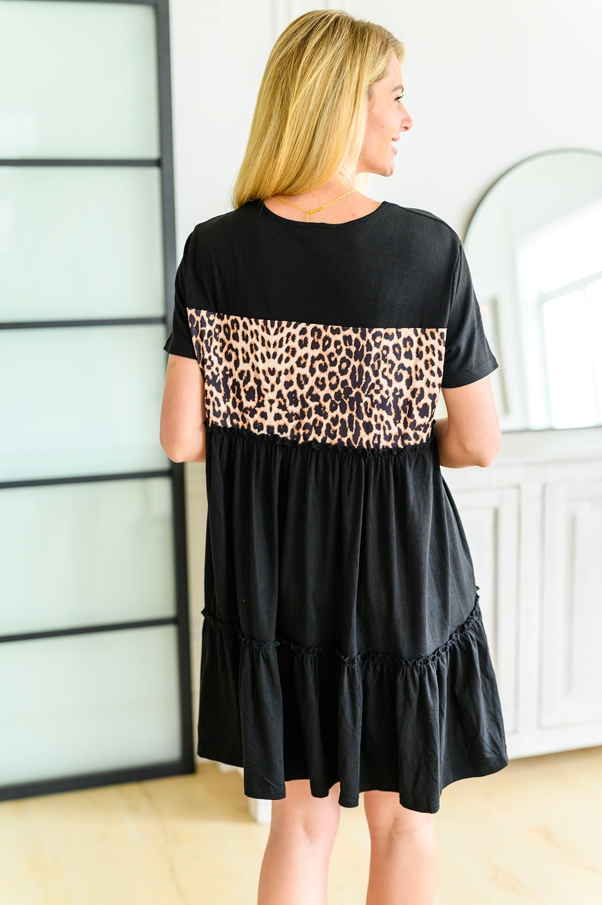 Tiered Leopard Dress in Three Colors - Womens