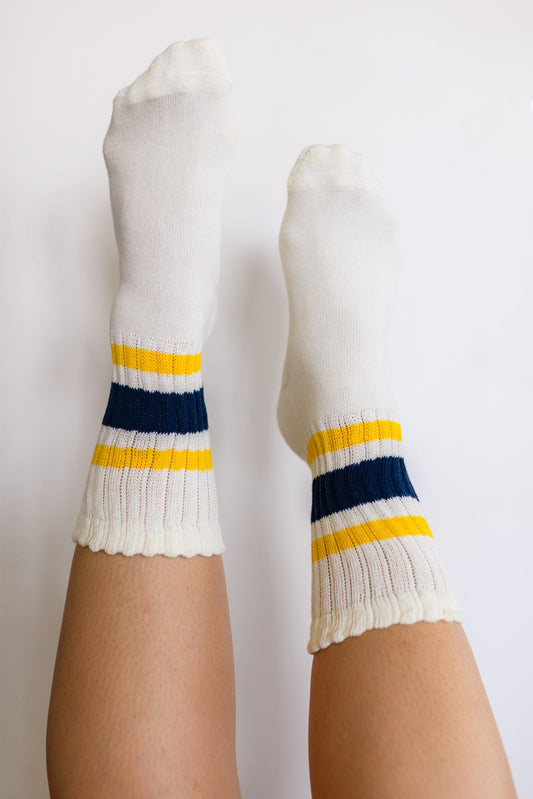 World’s Best Dad Socks in Navy and Yellow - OS - Womens