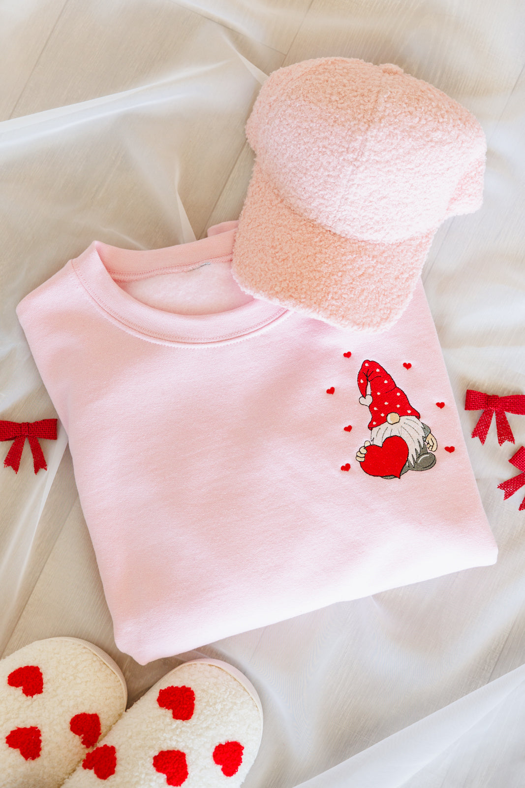 PREORDER: Valentine Gnome Embroidered Sweatshirt
